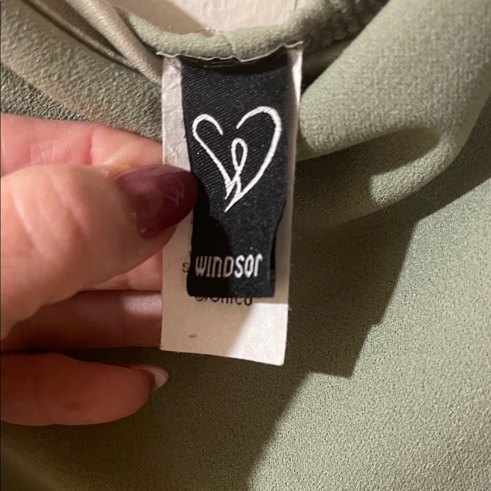 Sleek Olive Green/ Sage Mini Dress - Picture 2 of 4
